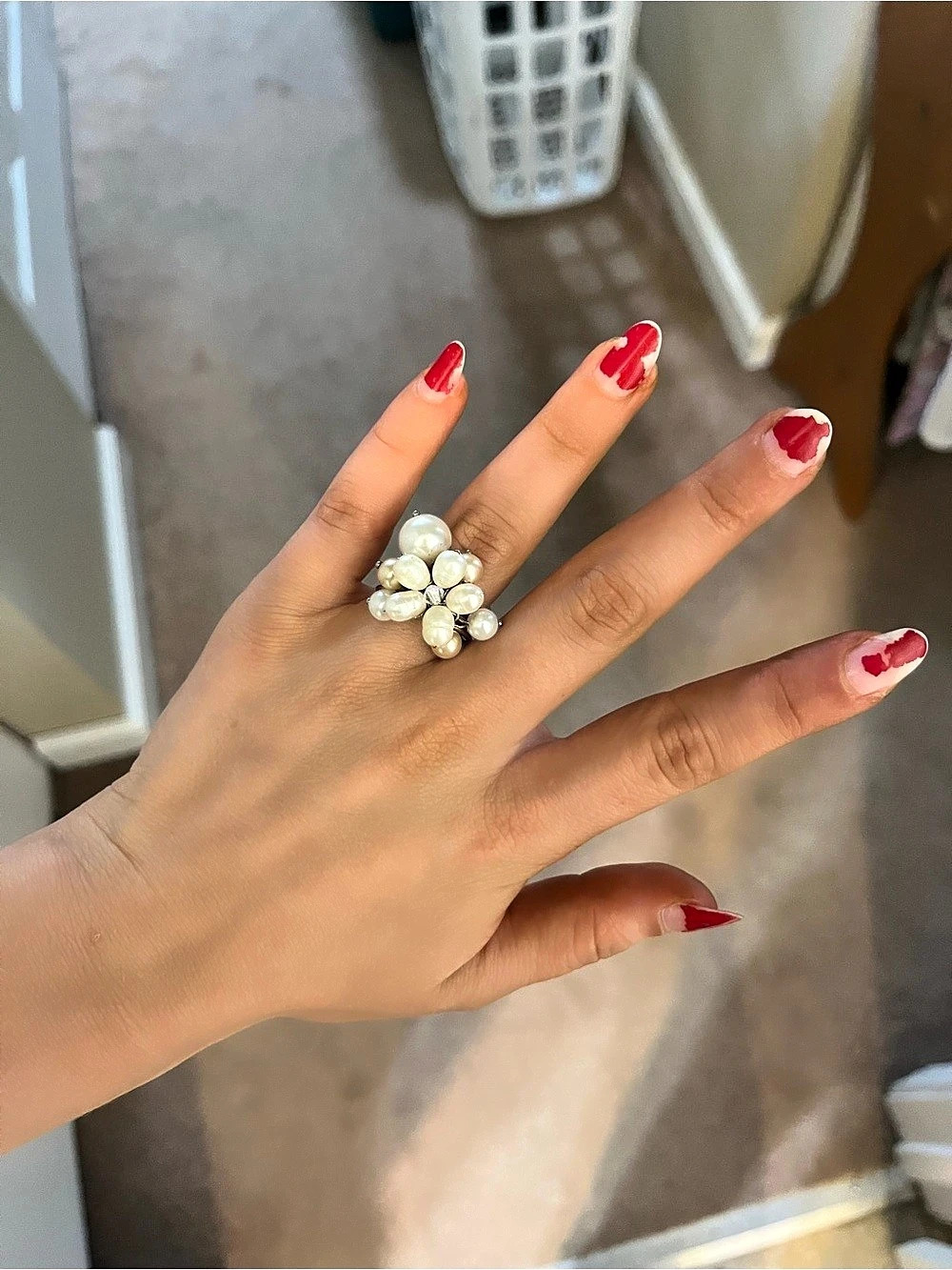 Pearl Cluster Statement Ring